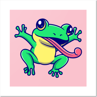 Cute Frog Toad Cartoon Posters and Art